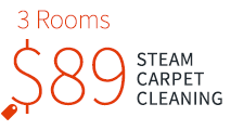 $89 Only - 3 Rooms Steam Carpet Cleaning