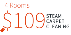$109 Only - 4 Rooms Steam Carpet Cleaning